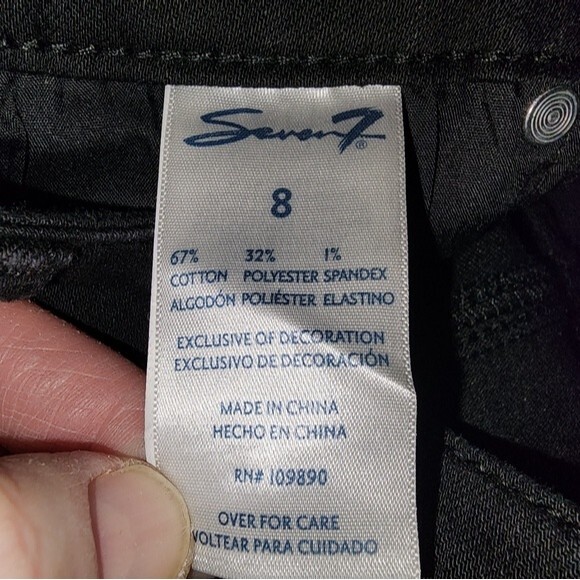 Seven7 Black Super Soft Stretch Rolled Cuff Sunset Bermuda Shorts Size 8 - Picture 9 of 11